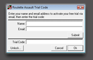 Roulette Assault окно ввода триал кода